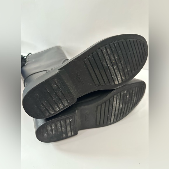Coach Tristee Tall Rain Boots Women's Size Matte Black Rubber Lace Up Slip On - Picture 9 of 9